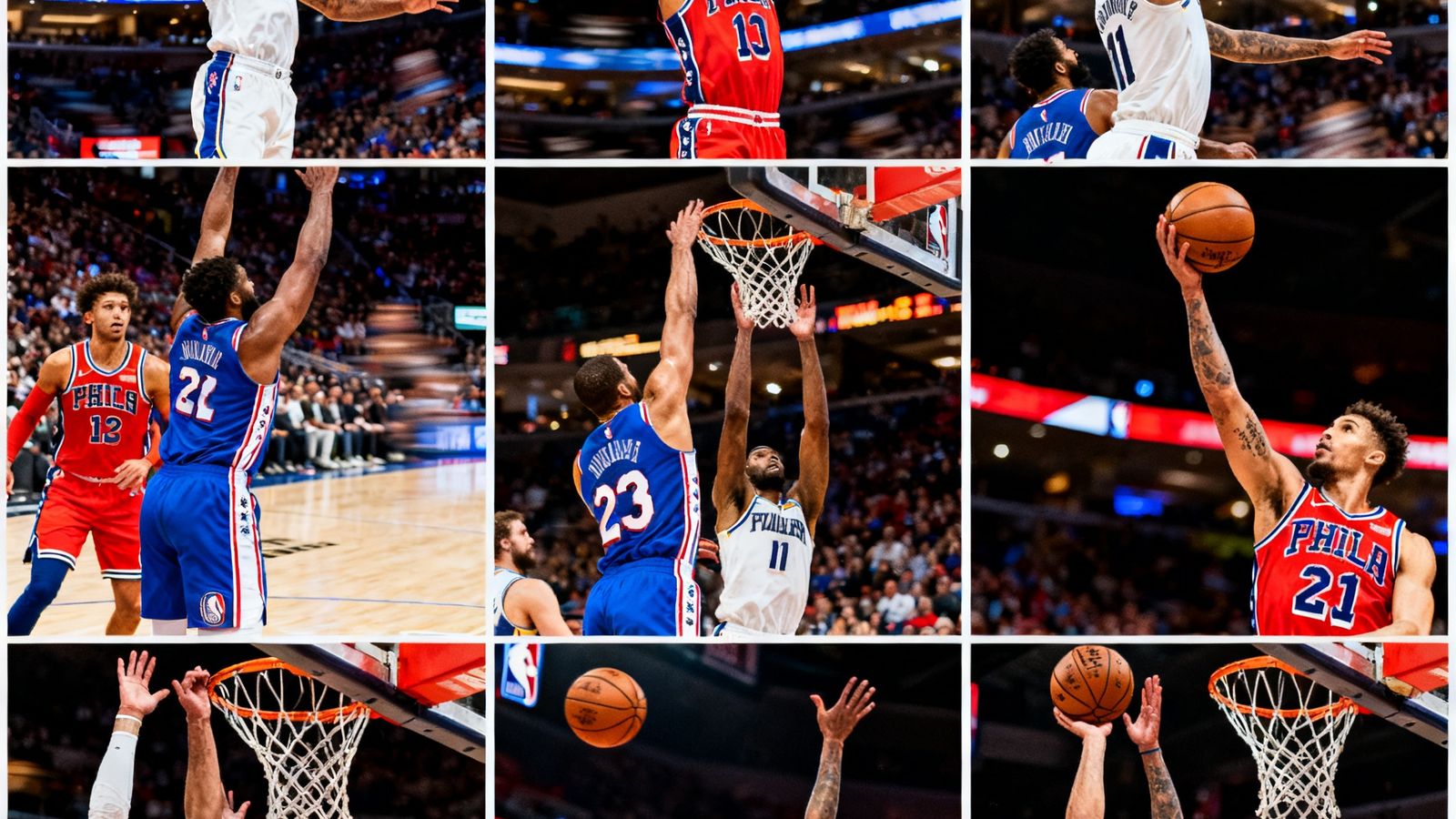 NBA十佳球集锦缩略图，展示多个精彩扣篮和三分球画面